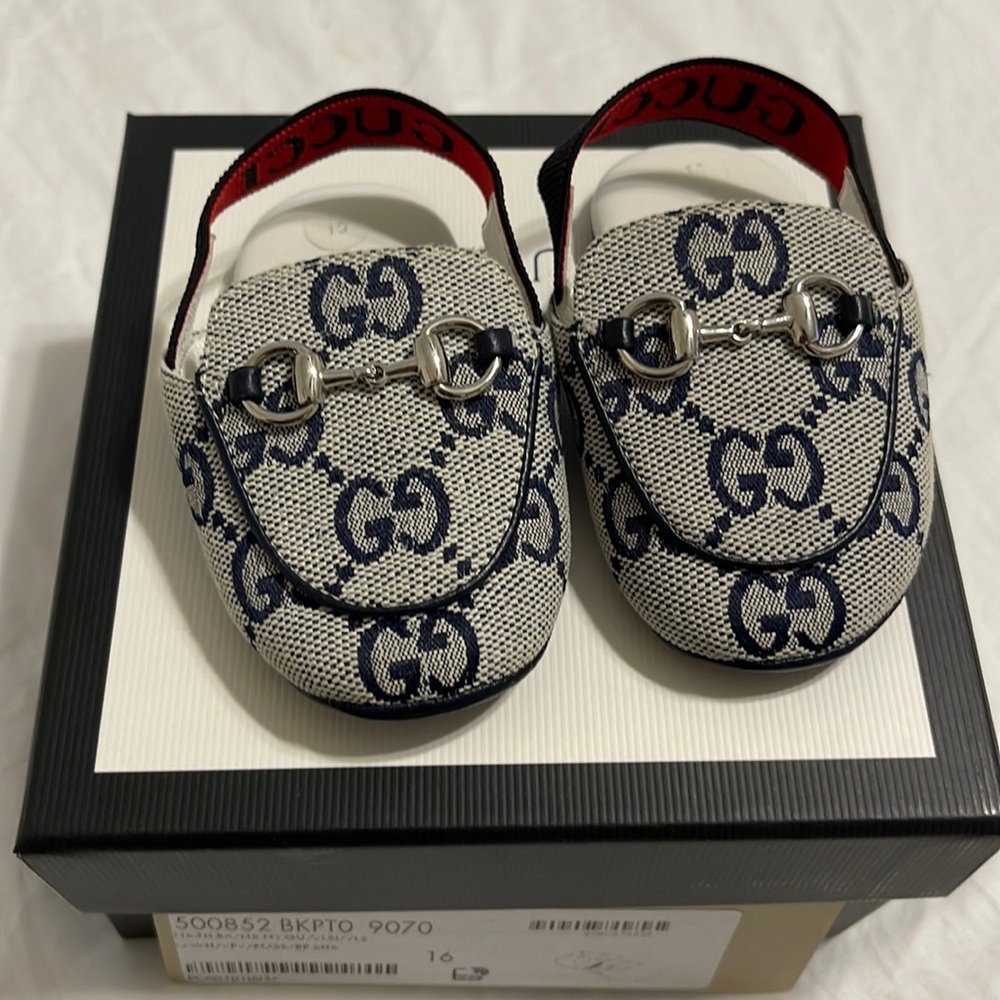 Baby Princetown GG canvas slipper